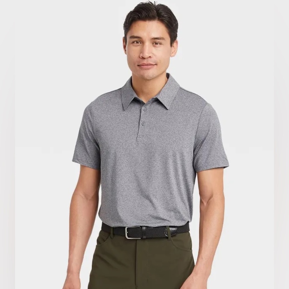All In Motion - Men’s Jersey Polo in Heathered Gray
